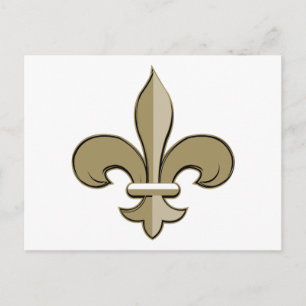 Postal Fleur de lis - Oro y negro