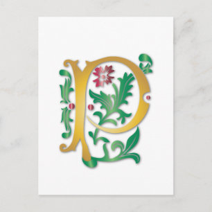 Postal Fleur-de-lis P Monograma
