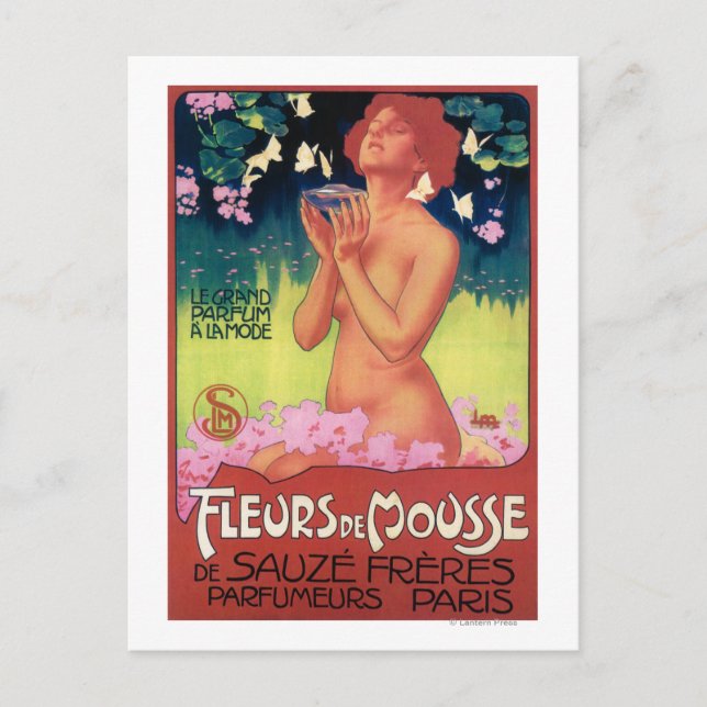 Postal Fleurs de Mousse Perfume Poster (Anverso)