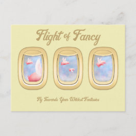 Postal Flight of Fancy-Pigs Flying Past Airplane Window P