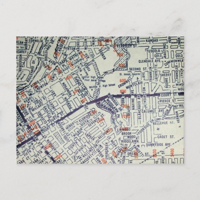 Postal Flint, Mapa de la época de MI (Anverso)