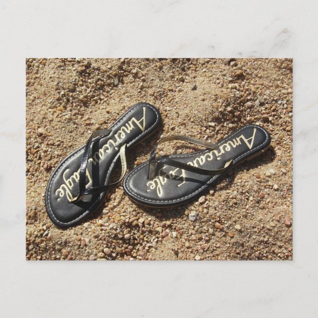 Postal Flip Flops in the Sand (Anverso)