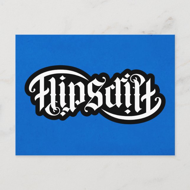 Postal FlipScript Ambigram Notecard (Anverso)