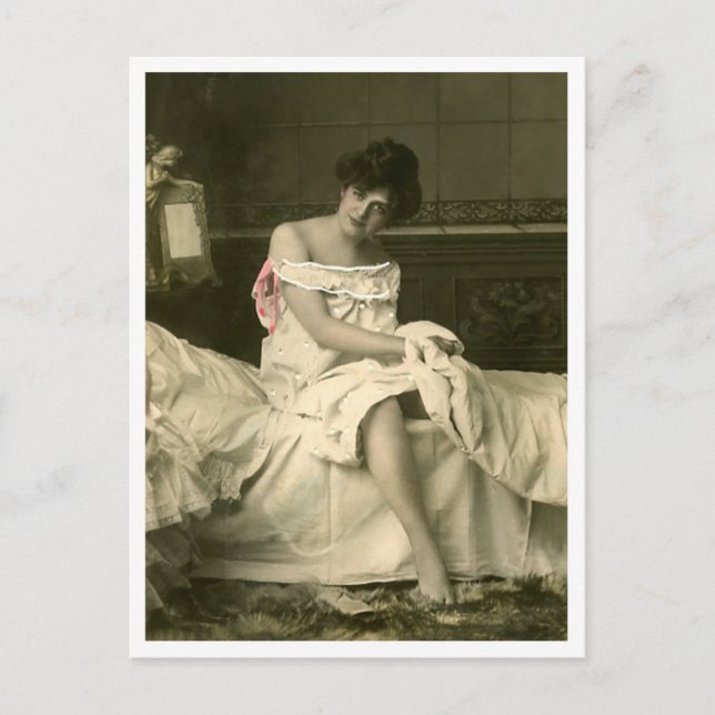 Postal Flirt francés - Pinup vintage (Anverso)