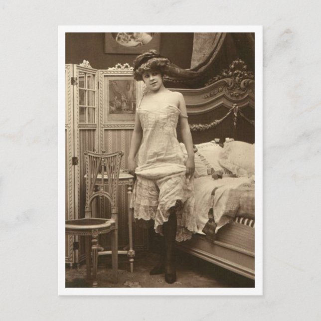 Postal Flirt francés - Pinup vintage (Anverso)