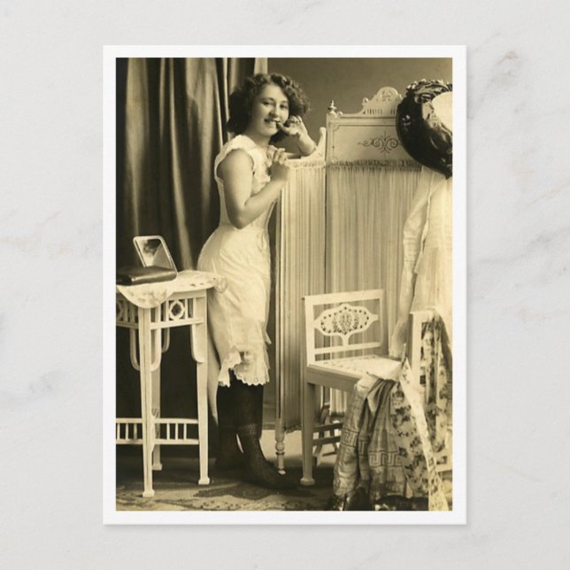 Postal Flirt francés - Pinup vintage (Anverso)