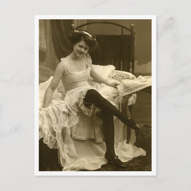 Postal Flirt francés - Pinup vintage (Anverso)