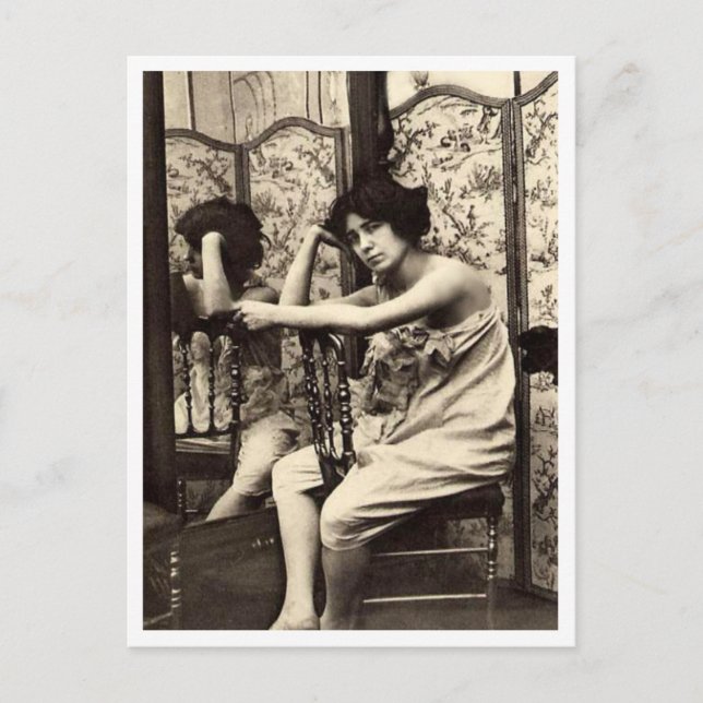 Postal Flirt francés - Pinup vintage (Anverso)