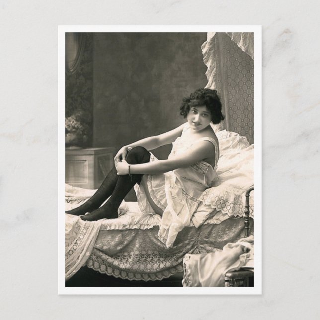 Postal Flirt francés - Pinup vintage (Anverso)