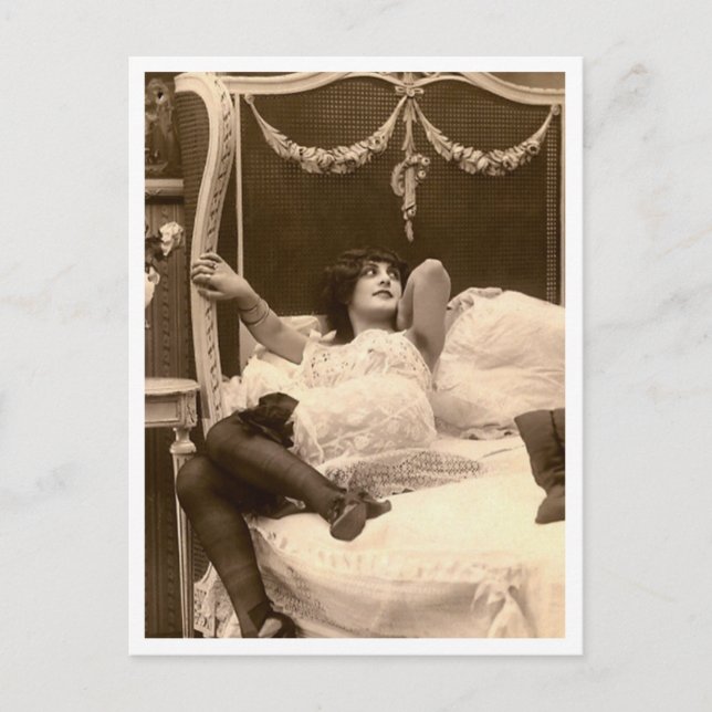 Postal Flirt francés - Pinup vintage (Anverso)