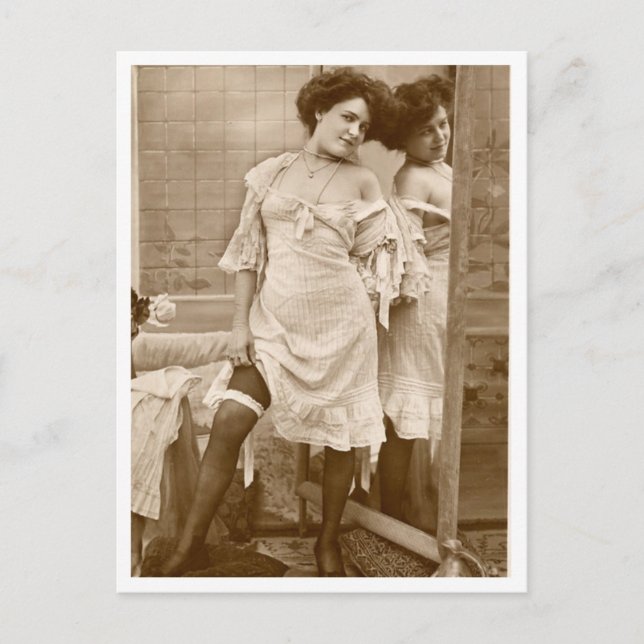 Postal Flirt francés - Pinup vintage (Anverso)