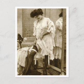 Postal Flirt francés - Pinup vintage