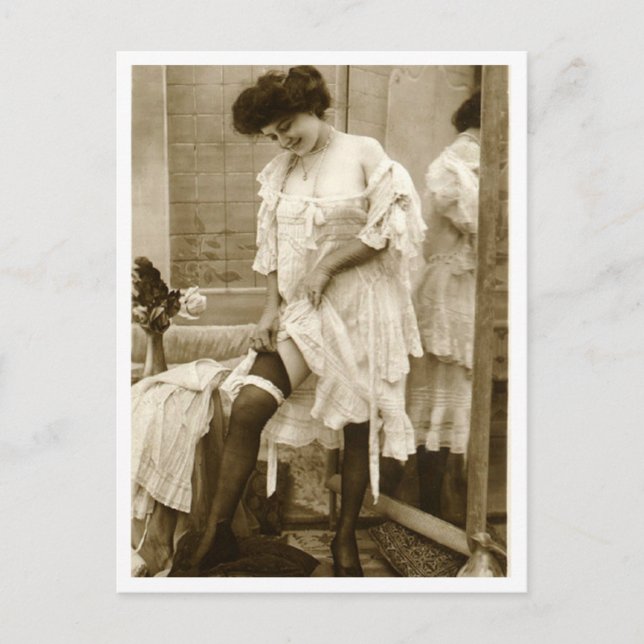 Postal Flirt francés - Pinup vintage (Anverso)