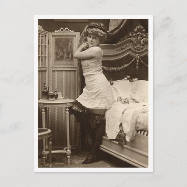 Postal Flirt francés - Pinup vintage (Anverso)