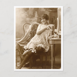 Postal Flirt francés - Pinup vintage