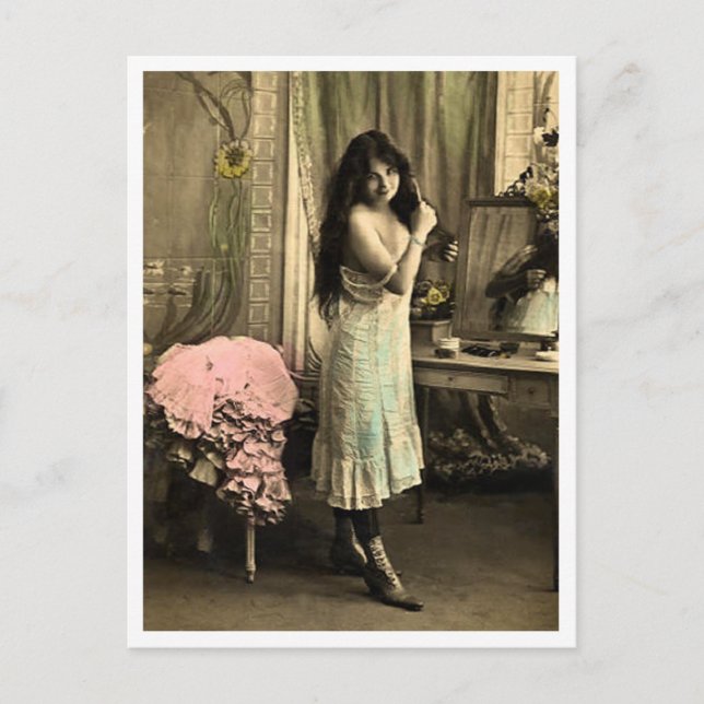 Postal Flirt francés - Pinup vintage (Anverso)