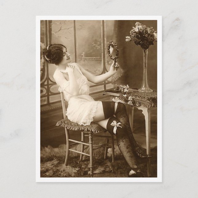 Postal Flirt francés - Pinup vintage (Anverso)