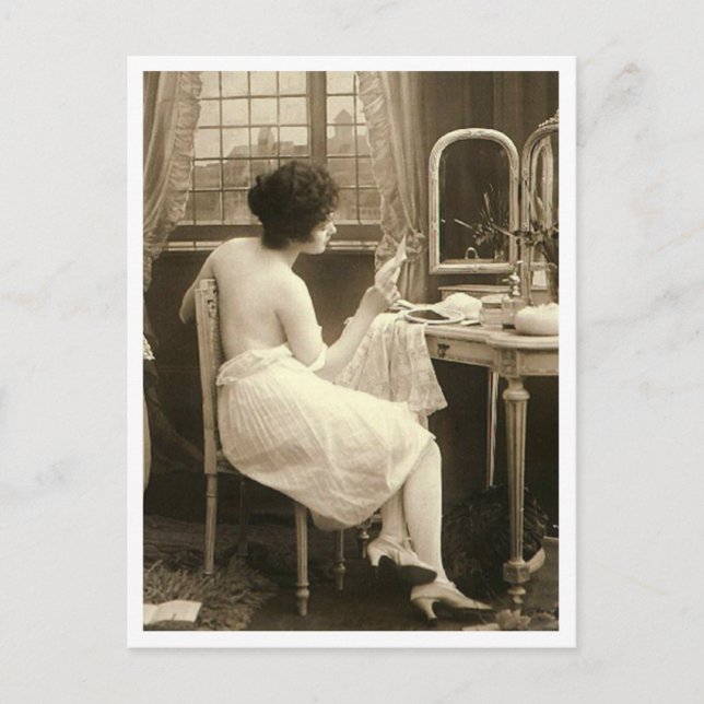 Postal Flirt francés - Pinup vintage (Anverso)