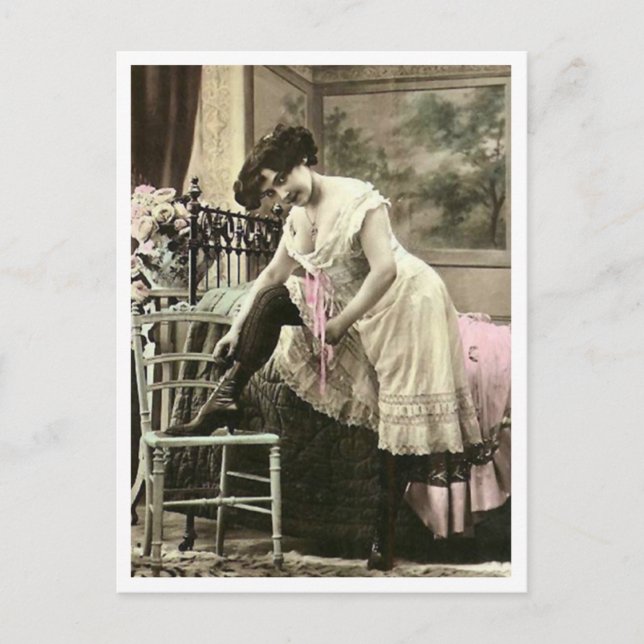 Postal Flirt francés - Pinup vintage (Anverso)