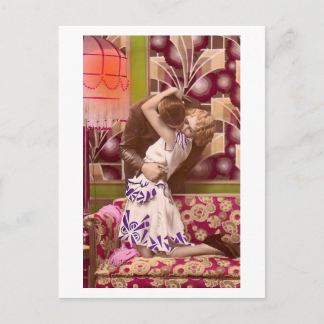 Postal Flirt francés - Romántico Vintage (Anverso)