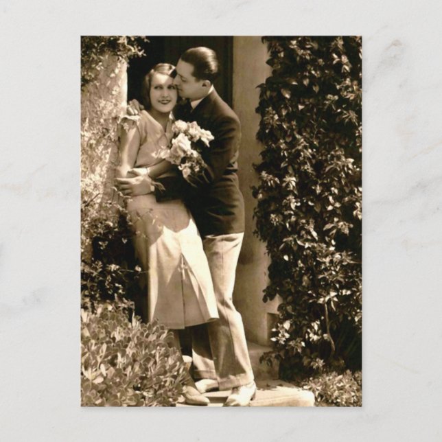 Postal Flirt francés - Romántico Vintage (Anverso)