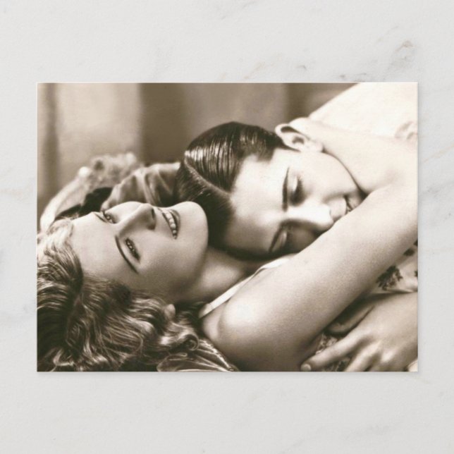 Postal Flirt francés - Romántico Vintage (Anverso)