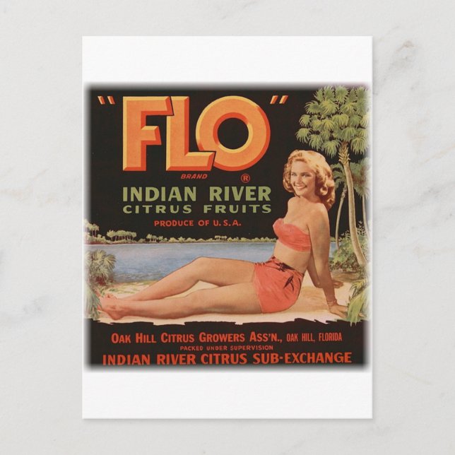 Postal Flo Naranjas Vintage (Anverso)