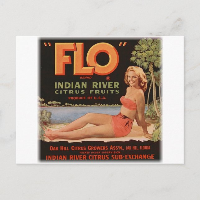 Postal Flo Naranjas Vintage (Anverso)