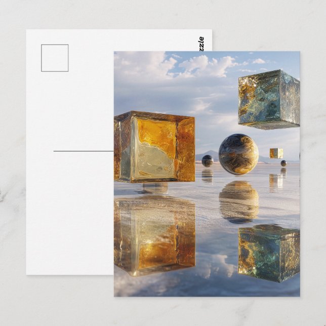 Postal Floating Geometric Marvels Over Water (Anverso / Reverso)