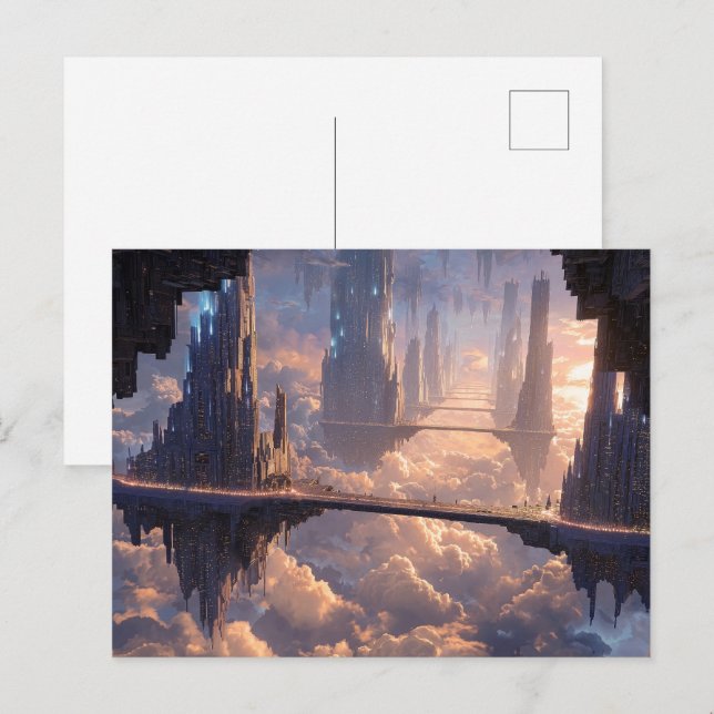 Postal Floating Metropolis in the Clouds (Anverso / Reverso)
