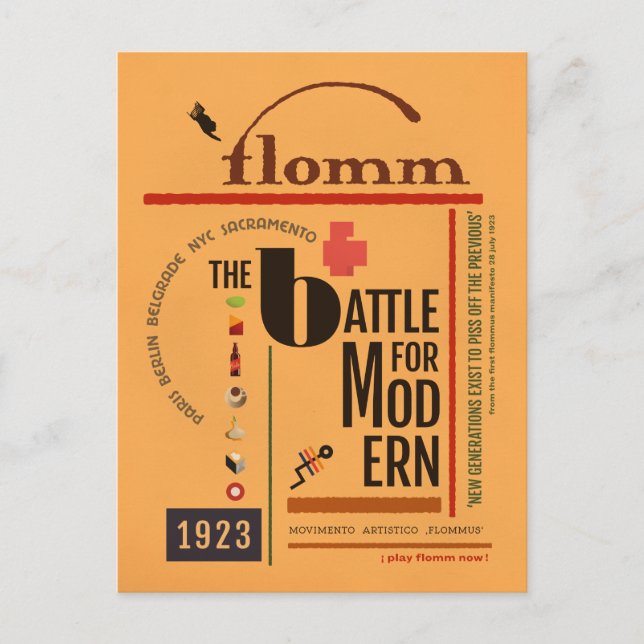 Postal flomm la BATALLA para MODern Sachplakat (Anverso)