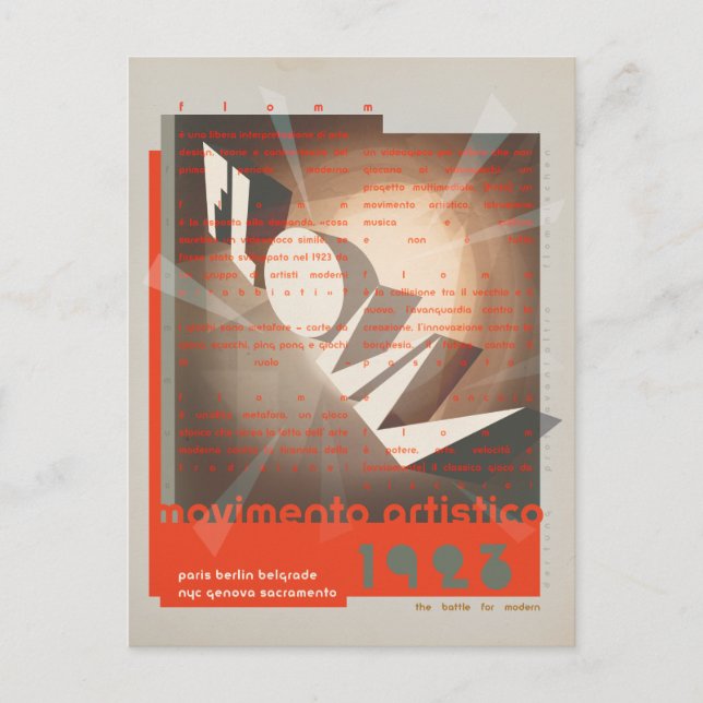 Postal FLomm movimento artistico (Anverso)