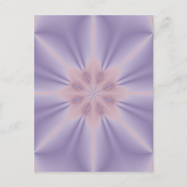 Postal Flor 3D rosa y lino (Anverso)