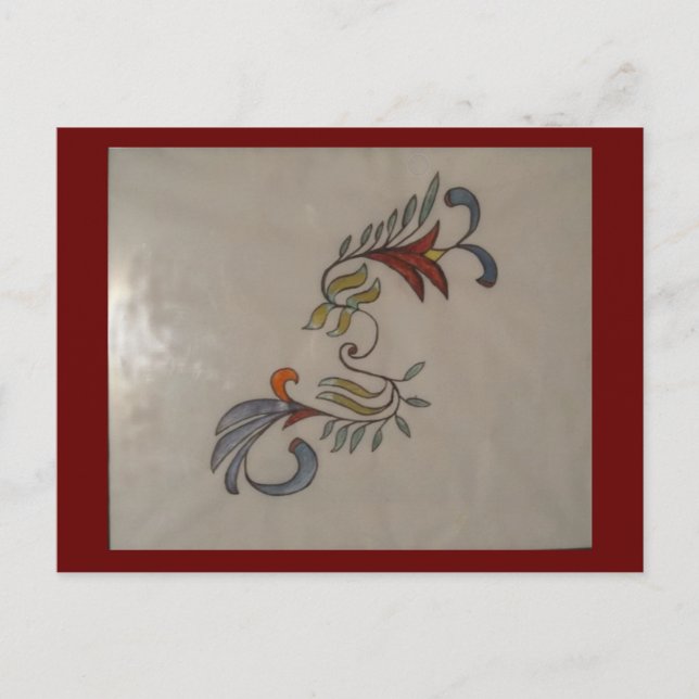 Postal flor abstracta, (Anverso)