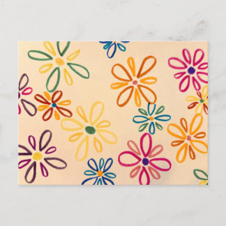 Postal Flor abstracta feliz