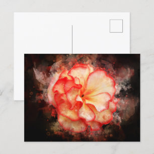 Postal Flor acuarela de Begonia - bb3