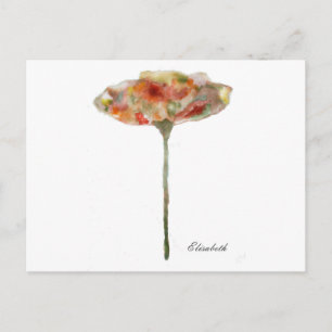 POSTAL FLOR, ACUARELA, PASTELES, ILUSTRACIÓN
