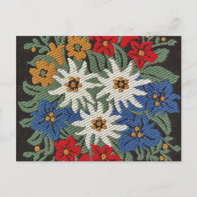 Postal Flor alpina suiza Edelweiss (Anverso)