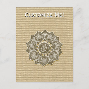 Postal Flor Aplicada con Jacquard Material CUALQUIER COLO