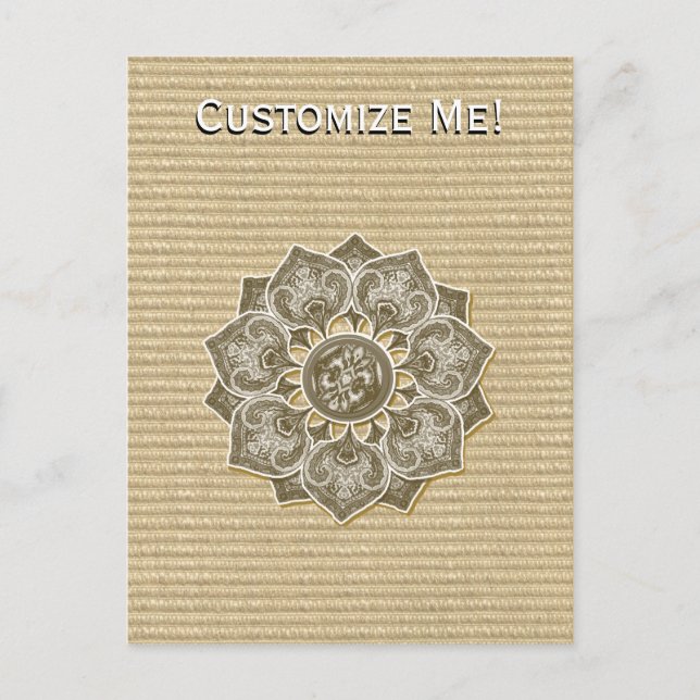 Postal Flor Aplicada con Jacquard Material CUALQUIER COLO (Anverso)