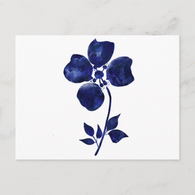 Postal Flor azul (Anverso)