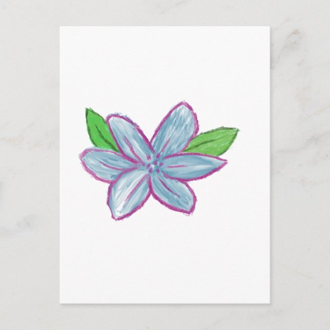 Postal Flor azul (Anverso)