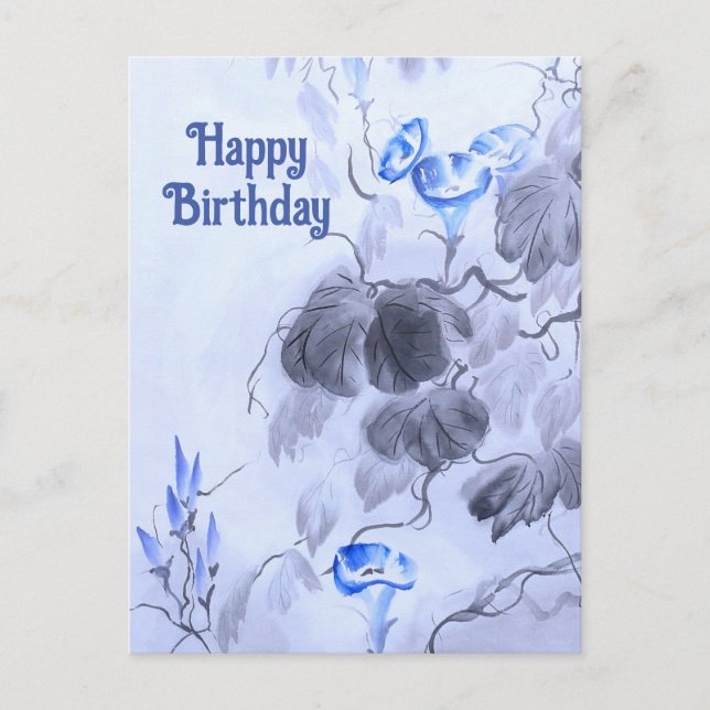 Postal Flor azul (Anverso)