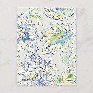Postal Flor azul bohemia