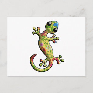 Postal Flor azul rojo