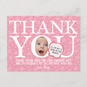 Postal flor babypink divertido cumpleaños personalizado G