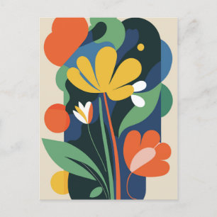 Postal Flor botánica de resumen moderno Boho