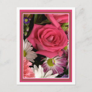 Postal Flor Bouquet rosa