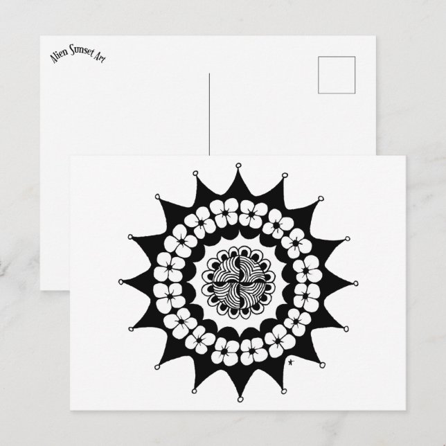 Postal Flor Crown Zen Mandala (Anverso / Reverso)