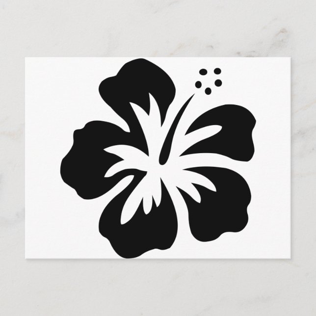 Postal Flor de aloha negra (Anverso)